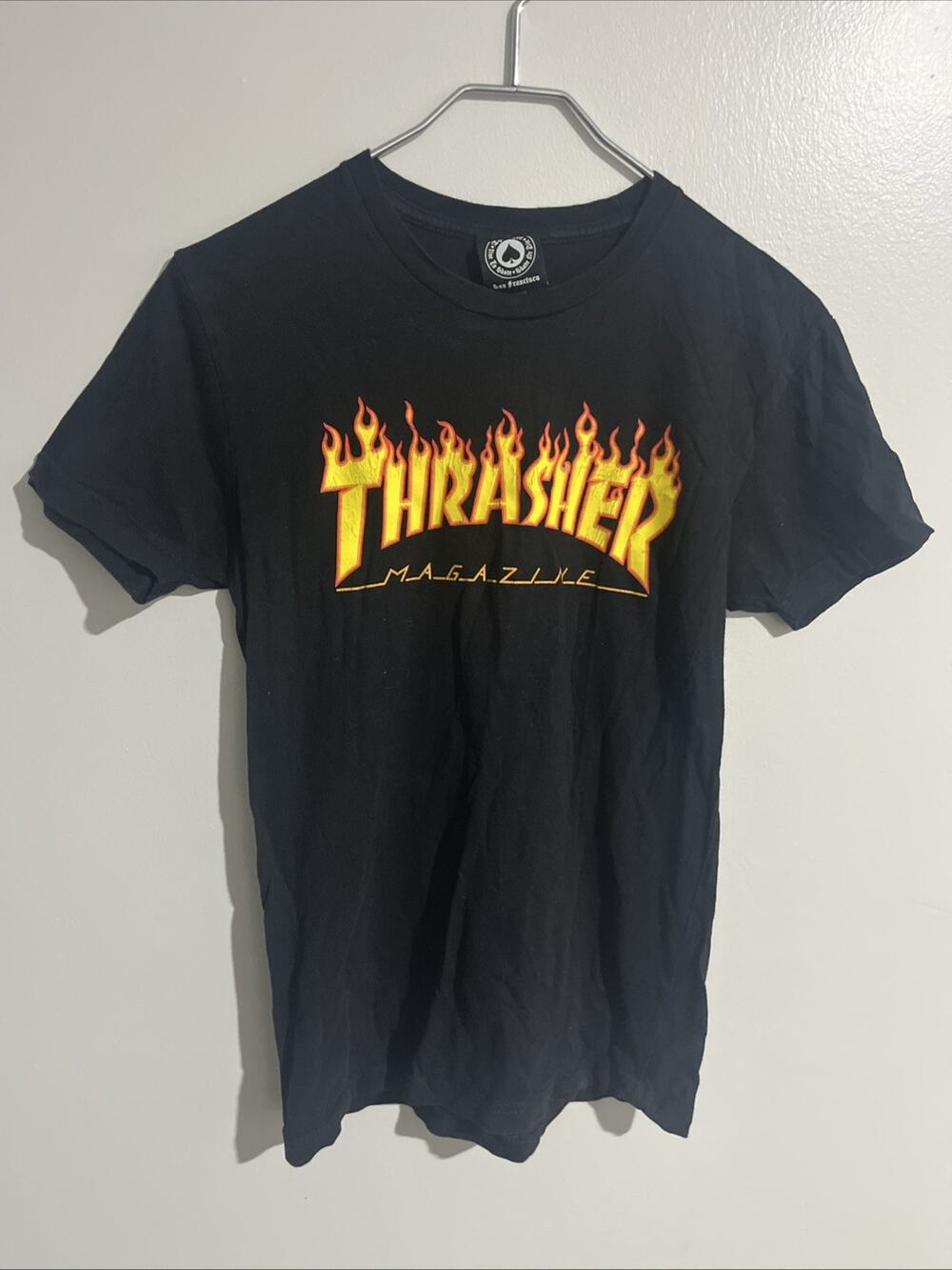 Thrasher Magazine Skateboarding Flame Logo T-shirt Black Size XS